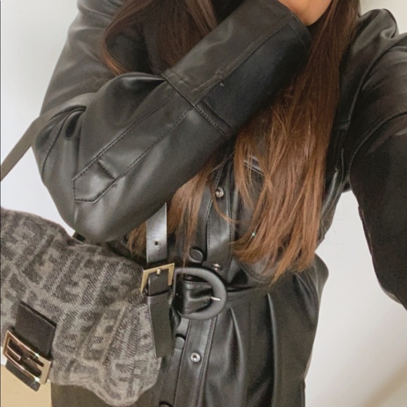 Fendi Grey Wool Baguette - Picture 12 of 13